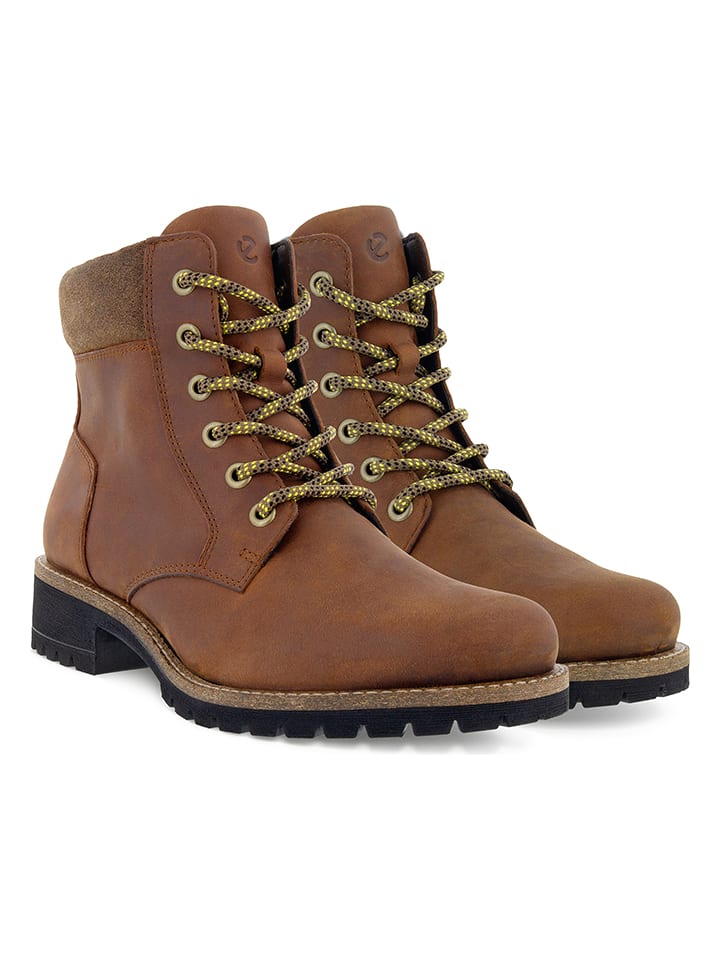 Ecco Skórzane botki w kolorze jasnobrązowym rozmiar: 39