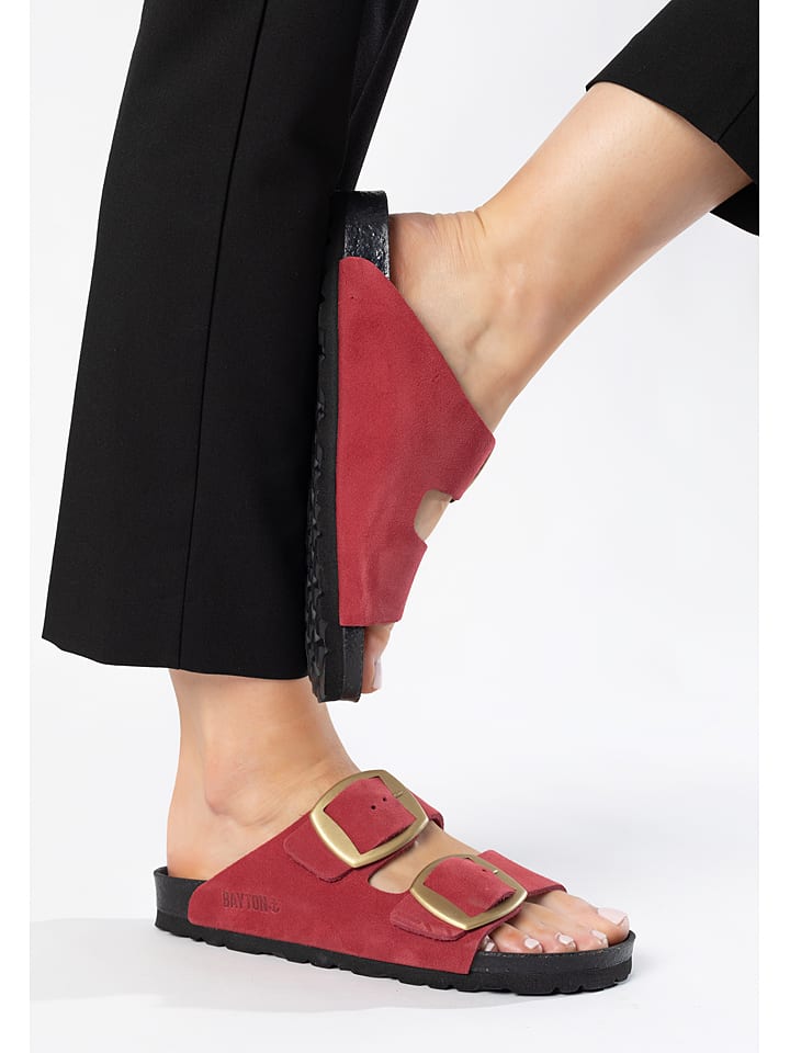 BAYTON Skórzane klapki "Alicante" w kolorze czerwono-czarnym rozmiar: 37