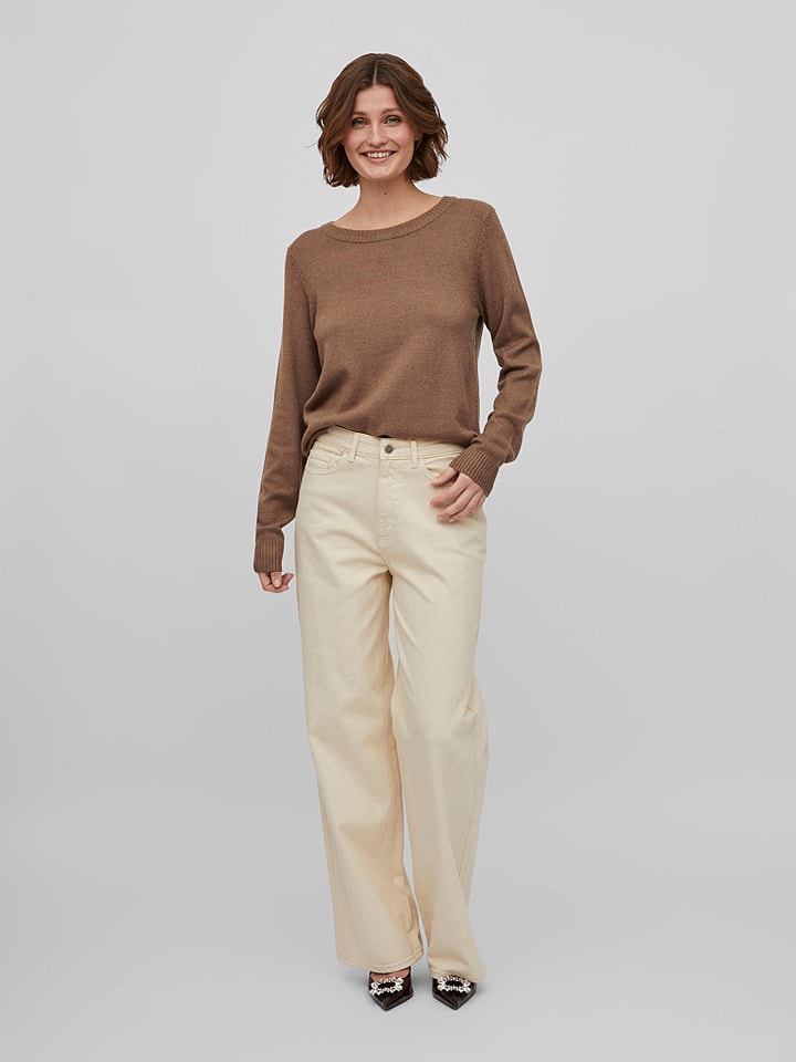 Vila Sweter w kolorze brązowym rozmiar: M