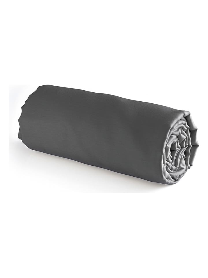 Rodier Satynowe prześcieradło w kolorze antracytowym na gumce rozmiar: 140x200 cm