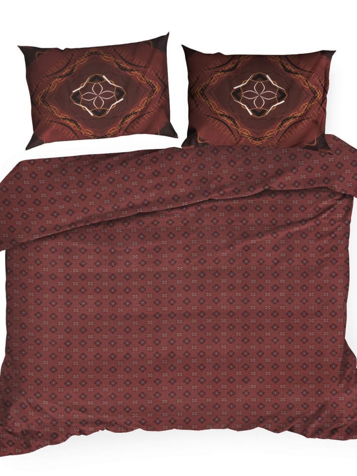 Eurofirany Komplet pościeli satynowej "Morocco" w kolorze bordowym ze wzorem rozmiar: 220x200 cm