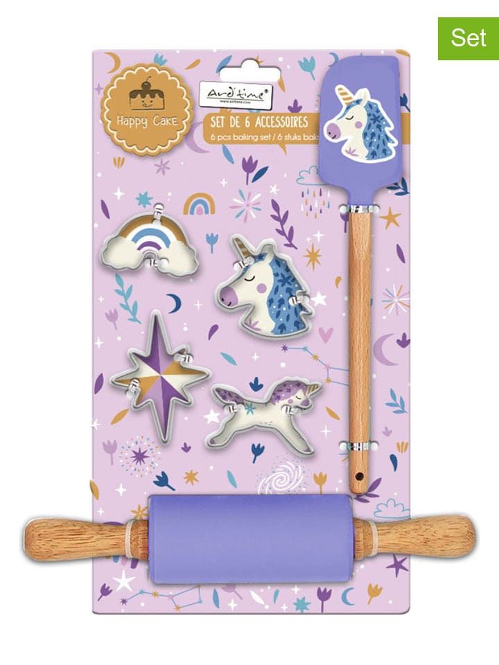 Ard'time 6-częściowy zestaw do pieczenia "Happy Cake" w kolorze fioletowym dla dzieci rozmiar: onesize