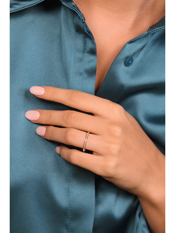 DIAMANTA Złoty pierścionek "Alliance My Love" z diamentami rozmiar: 50