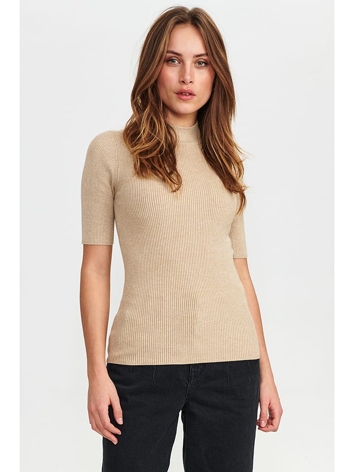 Koszulka dzianinowa "Nubia" w kolorze beżowym