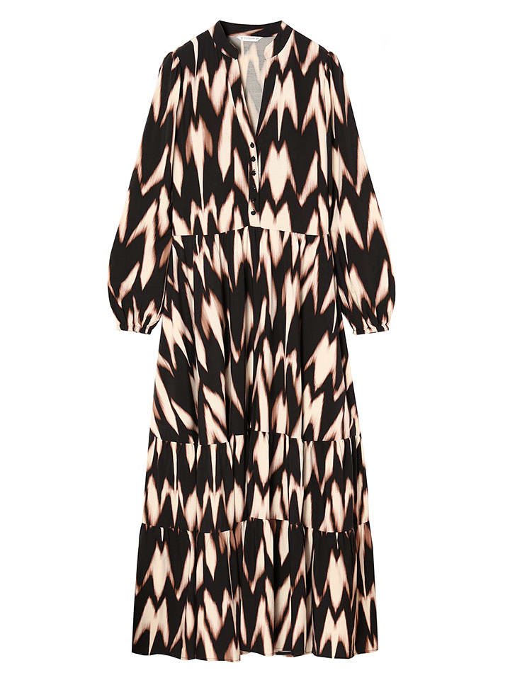 TATUUM Sukienka w kolorze beżowo-czarnym ze wzorem rozmiar: S