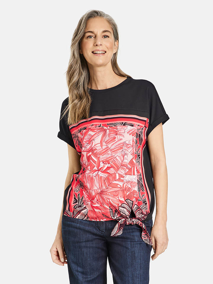 Gerry Weber Koszulka w kolorze czarno-czerwonym rozmiar: 40