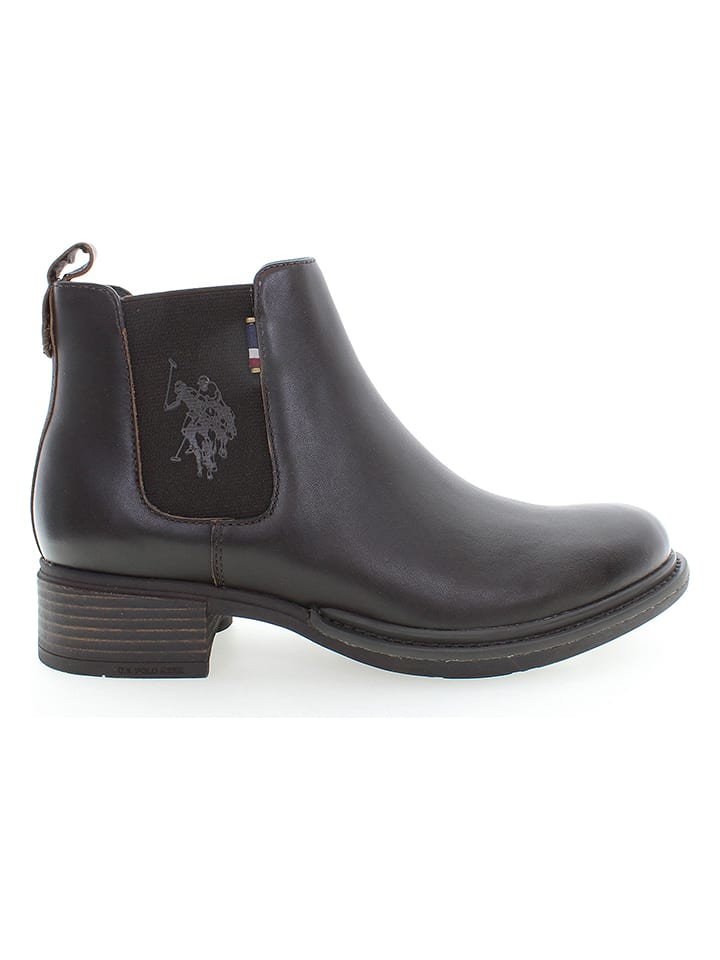 Skórzane botki "Beggy" w kolorze ciemnobrązowym