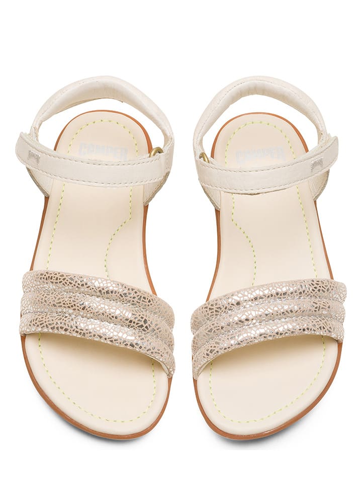 Camper Skórzane sandały "Right" w kolorze biało-srebrnym rozmiar: 28