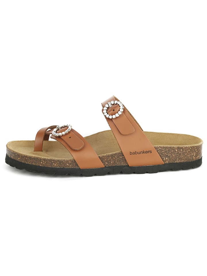 BABUNKERS Family Skórzane japonki w kolorze brązowym rozmiar: 37