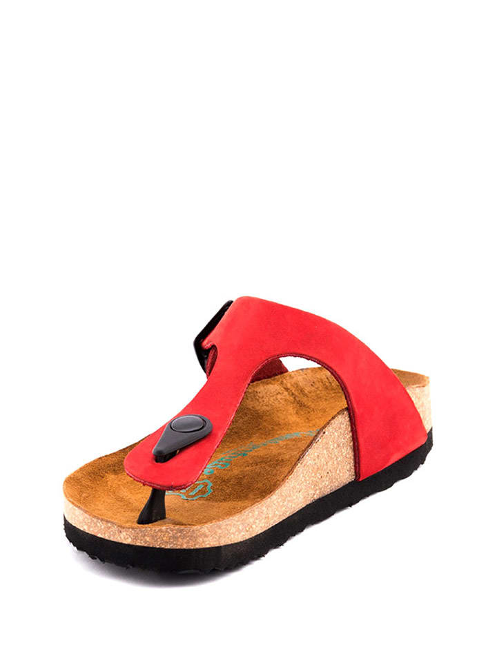 Comfortfusse Skórzane japonki w kolorze czerwonym rozmiar: 36