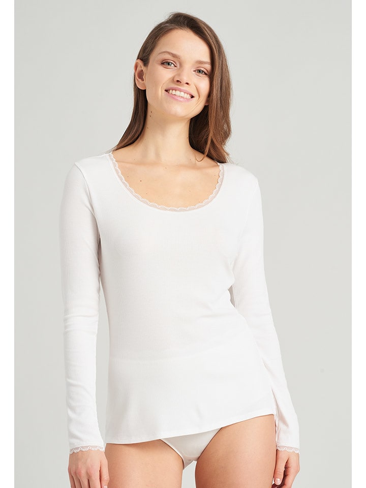 Schiesser Koszulka w kolorze kremowym rozmiar: 46