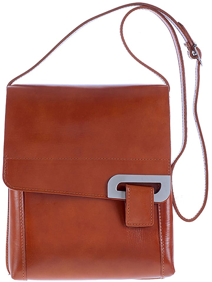 Skórzana torebka "Isorella" w kolorze czerwonobrązowym - 23 x 27 x 6 cm