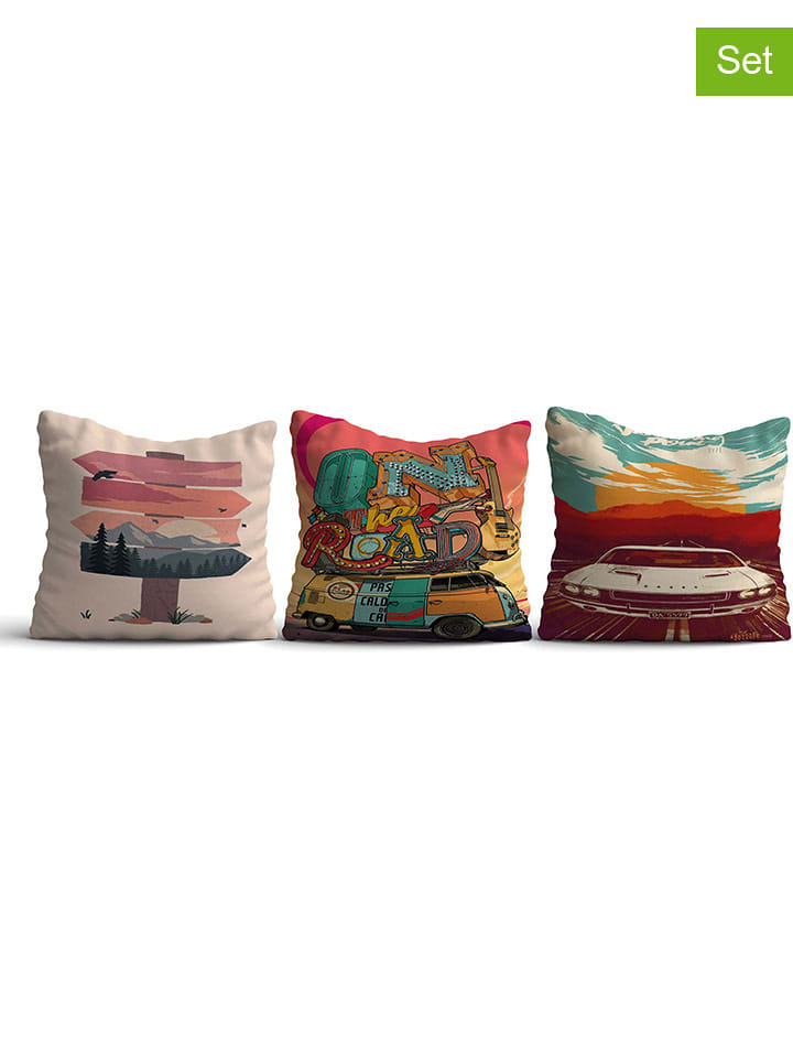 ABERTO DESIGN Poszewki (3 szt.) ze wzorem na poduszkę rozmiar: 43x43 cm