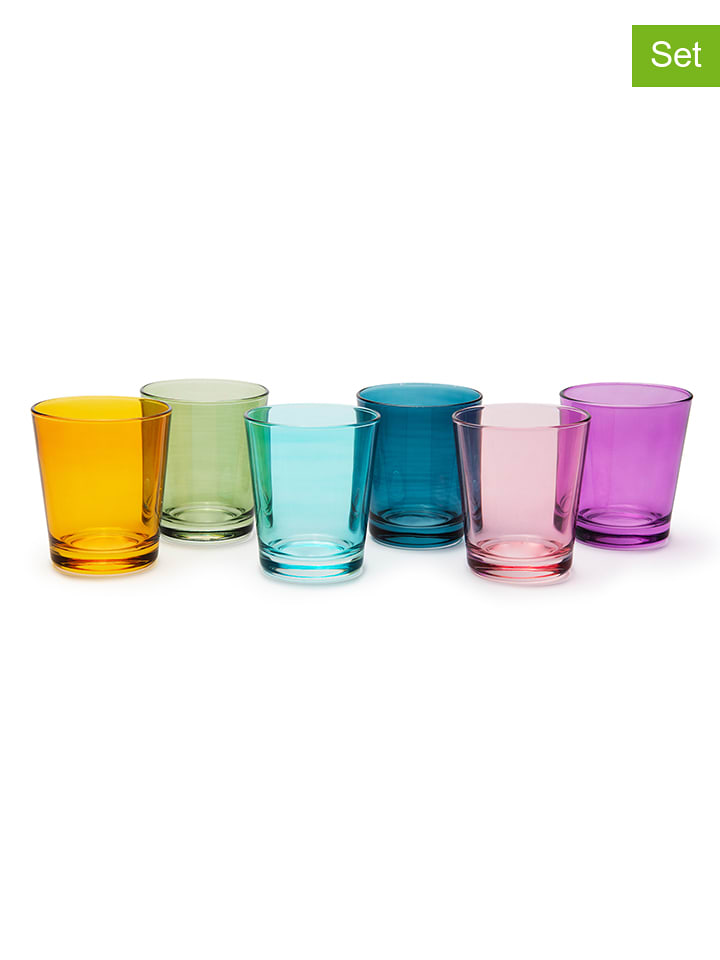 Trendy Kitchen by EXCÉLSA Szklanki (6 szt.) "Portofino" w różnych kolorach - 300 ml rozmiar: onesize