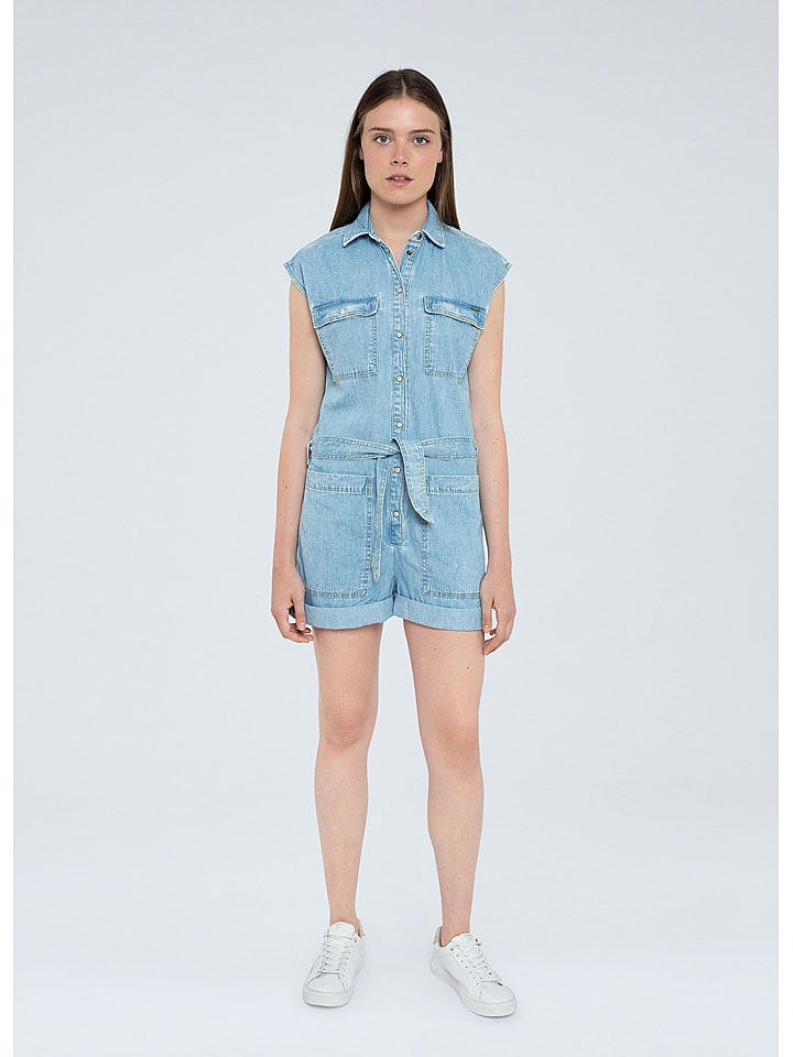 Pepe Jeans Kombinezon dżinsowy "Gemini" w kolorze błękitnym rozmiar: M