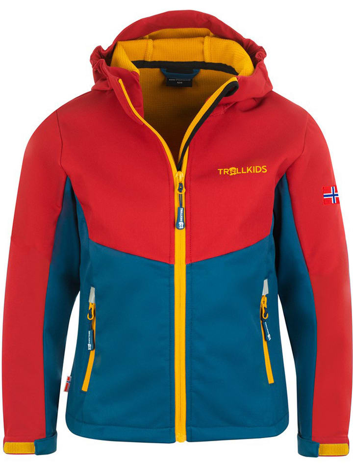 Kurtka softshellowa "Kristiansand" w kolorze granatowo-czerwonym