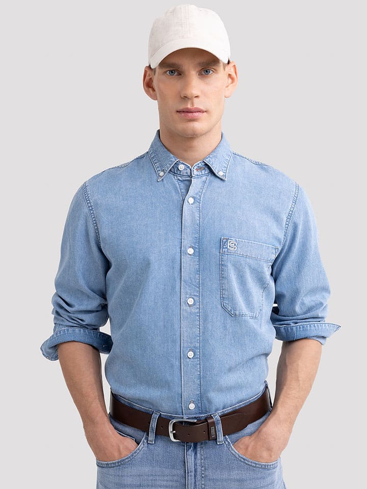 BIG STAR Koszula dżinsowa - Regular fit - w kolorze błękitnym rozmiar: XL