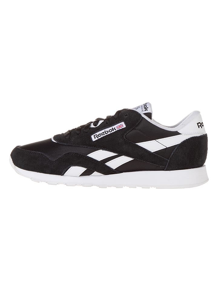 Reebok Skórzane sneakersy "Classic Nylon" w kolorze biało-czarnym rozmiar: 45