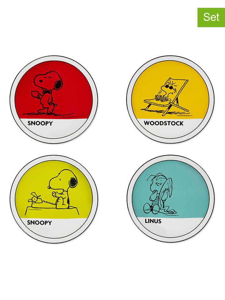 Trendy Kitchen by EXCÉLSA Talerze (4 szt.) "Peanuts" ze wzorem do pizzy - Ø 30,5 cm rozmiar: onesize