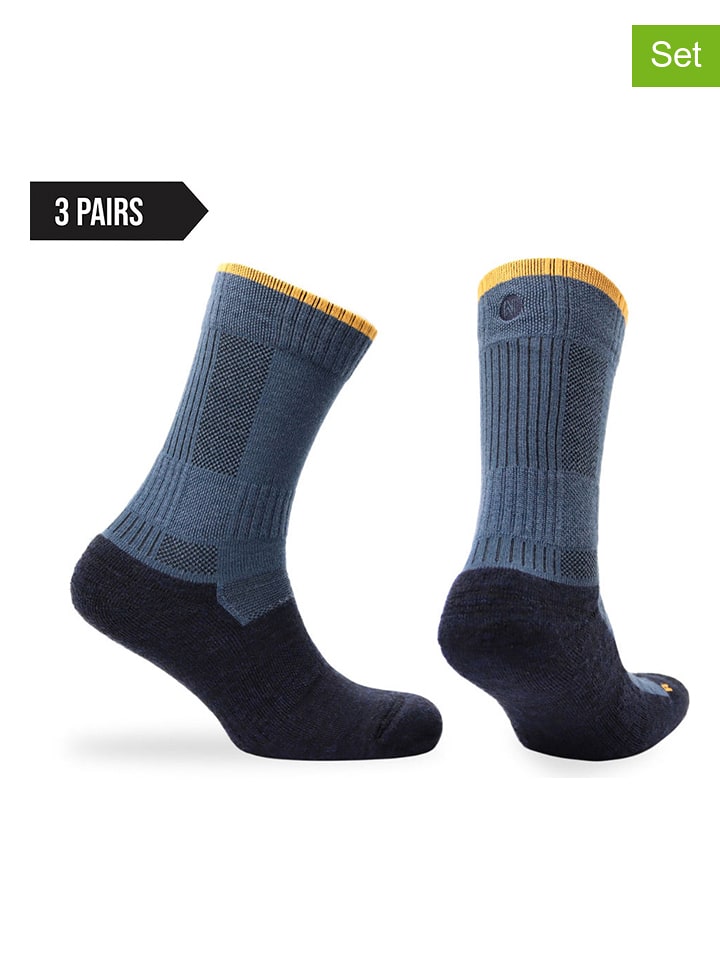 Norfolk Skarpety turystyczne (3 pary) w kolorze niebieskim rozmiar: 43-46