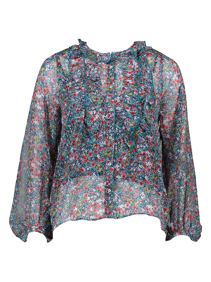 Pepe Jeans Bluzka "Vera" w kolorze granatowym ze wzorem rozmiar: L