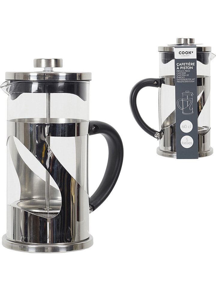 Rétro Chic Kawiarka w kolorze srebrnym - 600 ml rozmiar: onesize