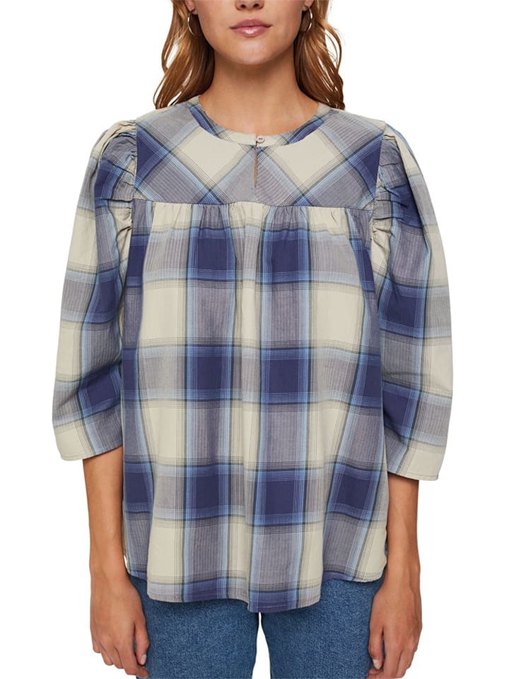 Bluzka w kolorze niebiesko-kremowym