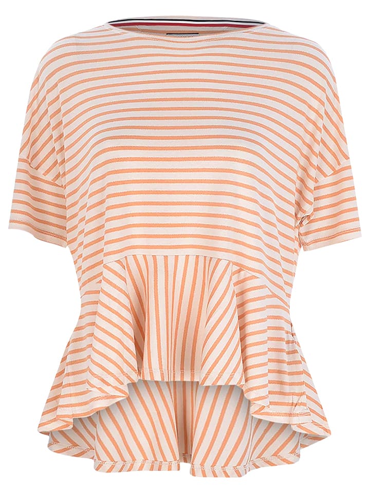 Tommy Hilfiger Koszulka w kolorze pomarańczowo-kremowym rozmiar: M