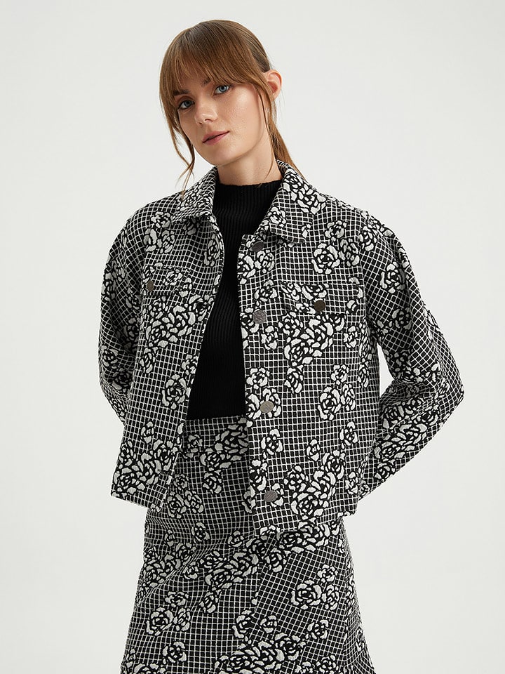 BGN Kurtka przejściowa w kolorze czarno-białym rozmiar: 34