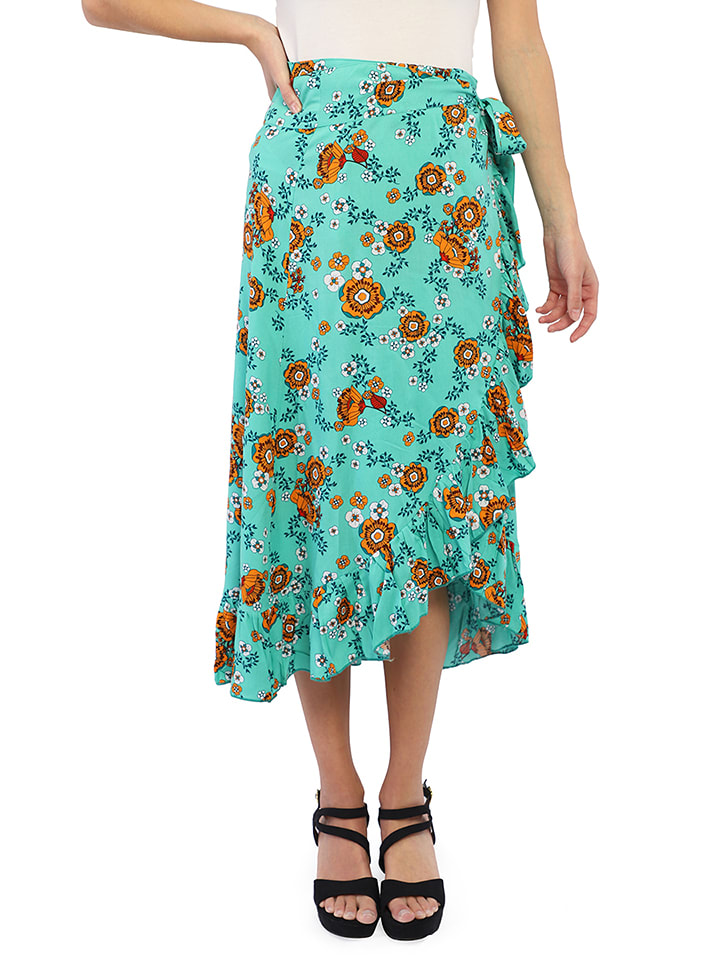 Spódnica w kolorze turkusowo-pomarańczowym