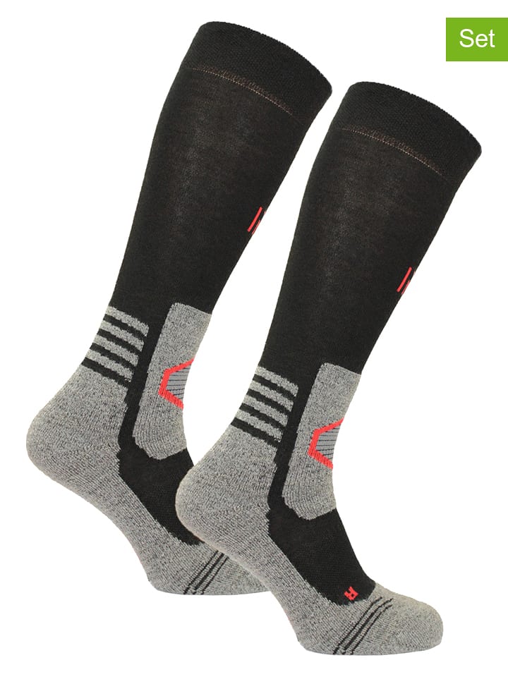 Norfolk Skarpety trekkingowe (3 pary) "Orlando" w kolorze czarno-szarym rozmiar: 43-46