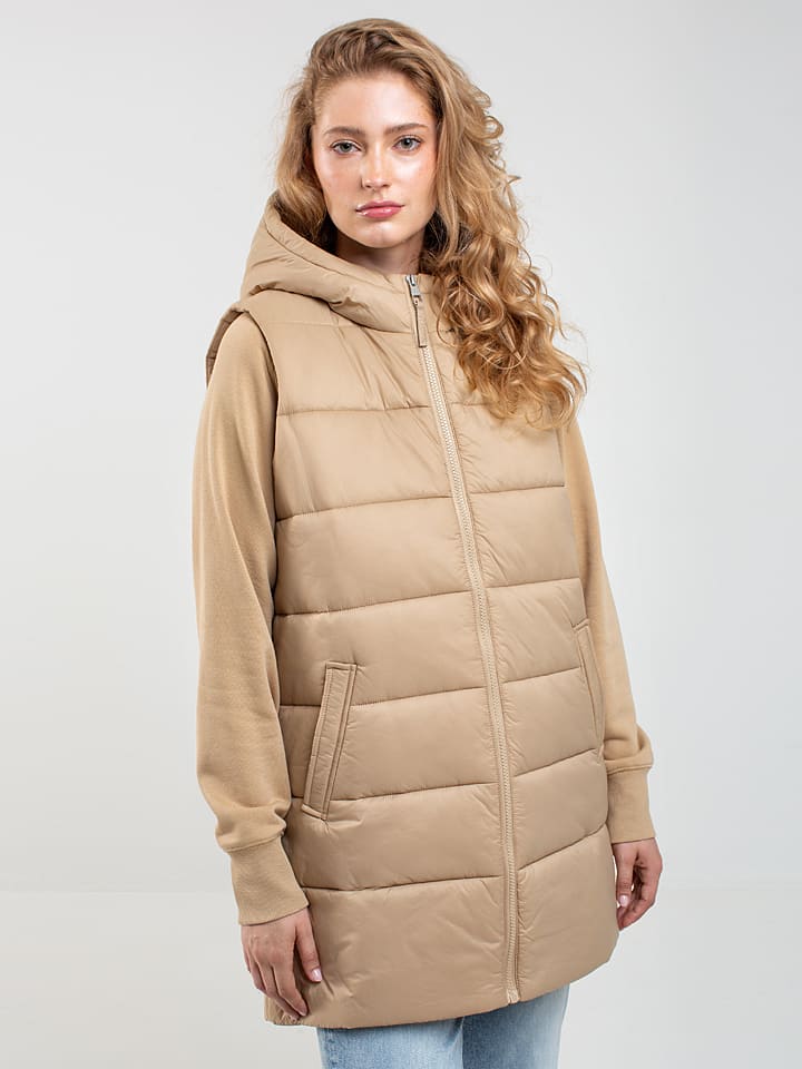 BIG STAR Kamizelka pikowana w kolorze beżowym rozmiar: S