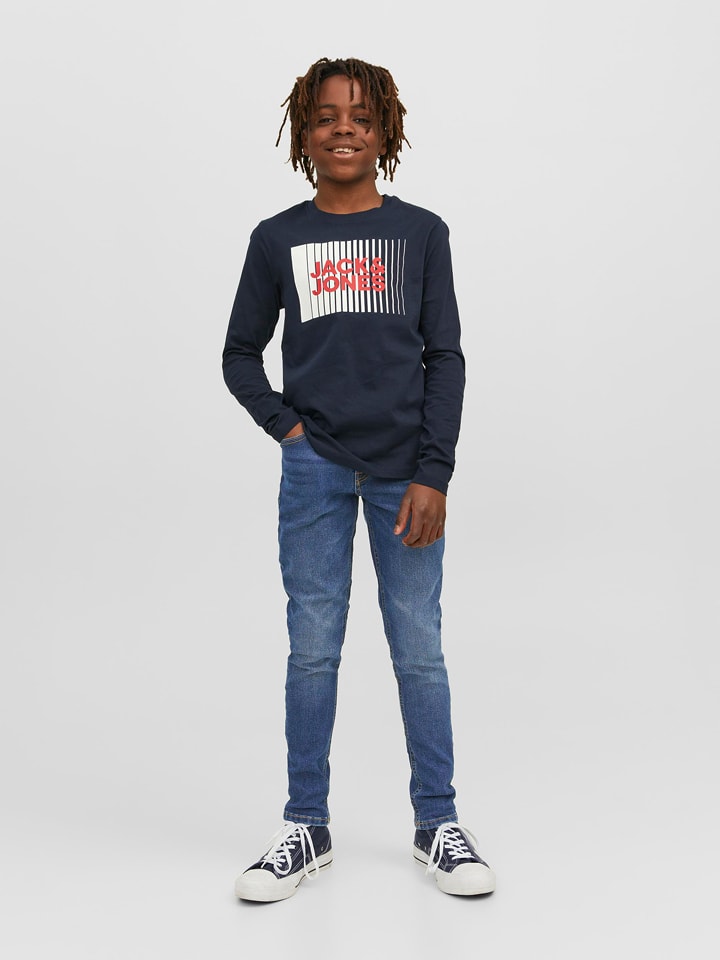 JACK & JONES Junior Dżinsy "Liam" - Skinny fit - w kolorze niebieskim rozmiar: 146