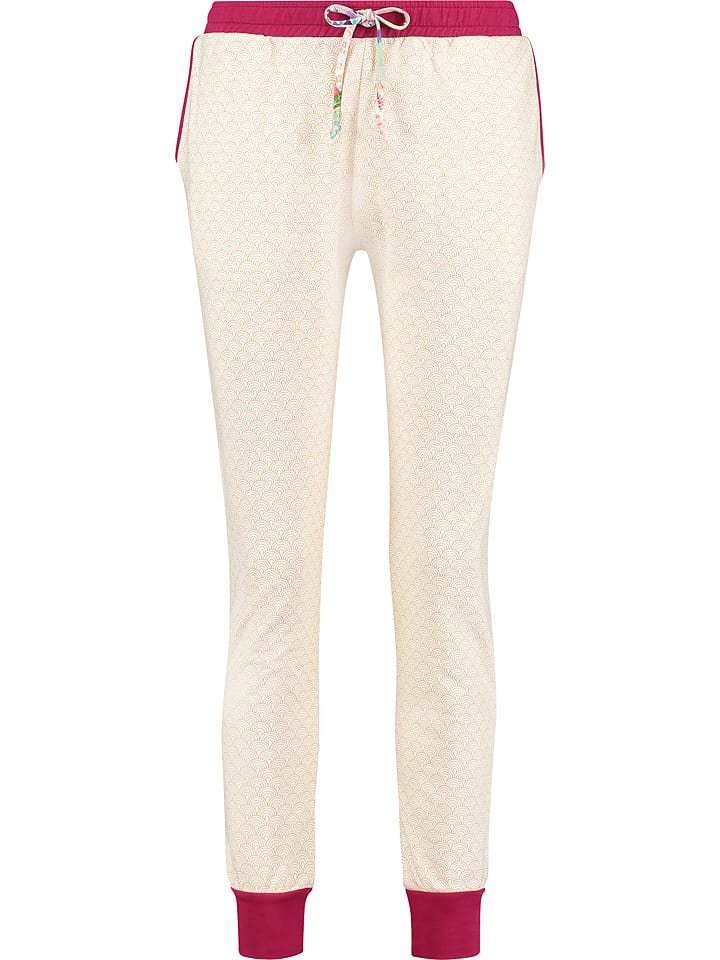 Hip Spodnie dresowe w kolorze kremowo-czerwonym rozmiar: XL