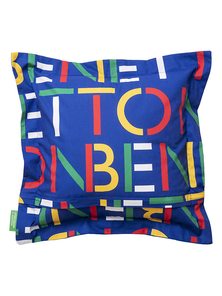 Benetton Poduszka w kolorze niebieskim ze wzorem - 40 x 40 cm rozmiar: 40x40 cm