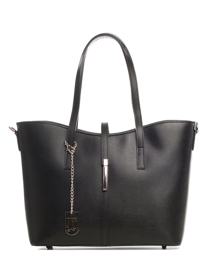Lucca Baldi Skórzany shopper bag "Montecarlo" w kolorze czarnym - 36 x 27 x 14 cm rozmiar: onesize