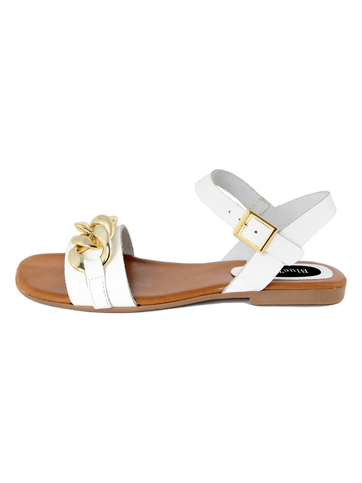 BlueTag Skórzane sandały w kolorze białym rozmiar: 38