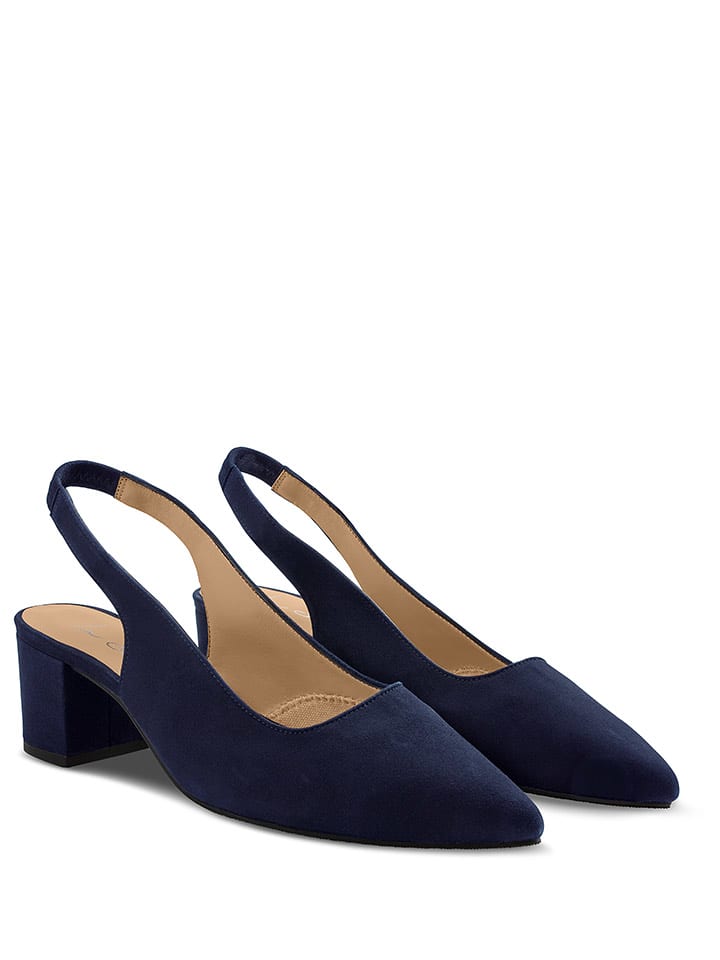 LaShoe Skórzane czółenka w kolorze granatowym rozmiar: 37