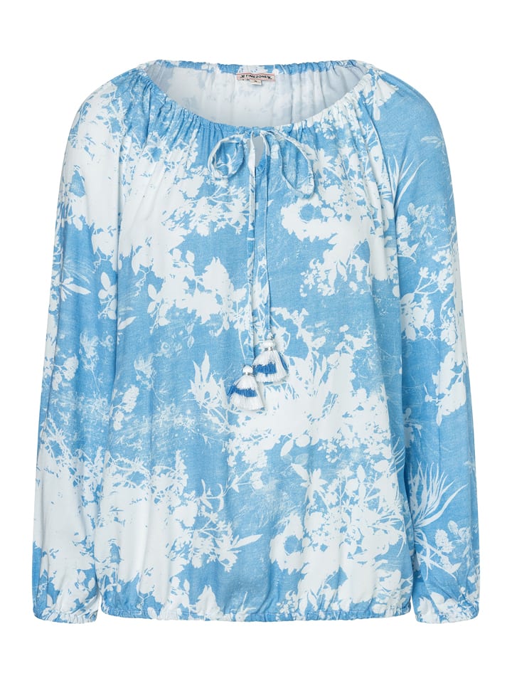 Timezone Bluzka w kolorze błękitno-białym rozmiar: M