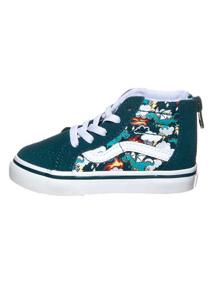 Sneakersy w kolorze ciemnozielonym ze wzorem