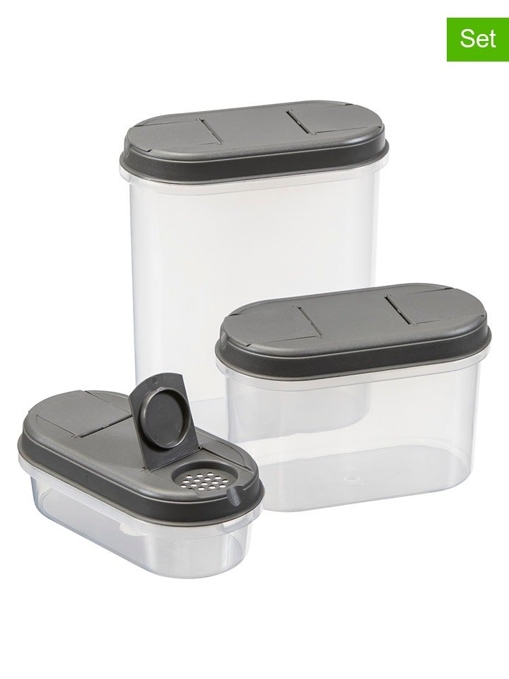 Plast Team Pojemniki (3 szt.) w kolorze szarym rozmiar: onesize