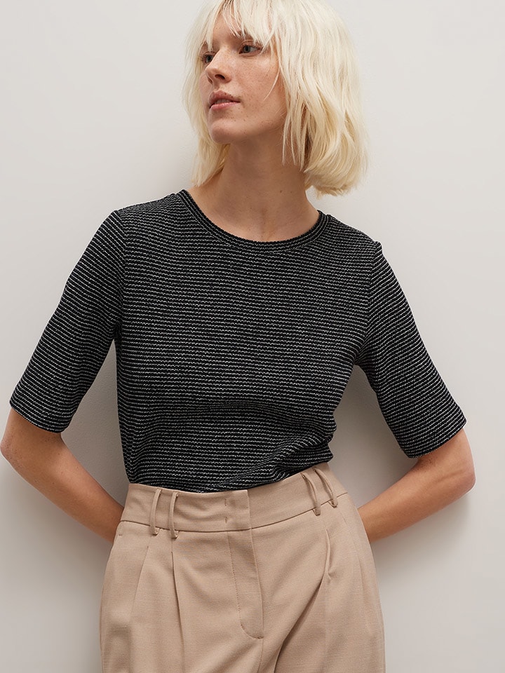 OPUS Koszulka "Singa" w kolorze czarnym rozmiar: 38