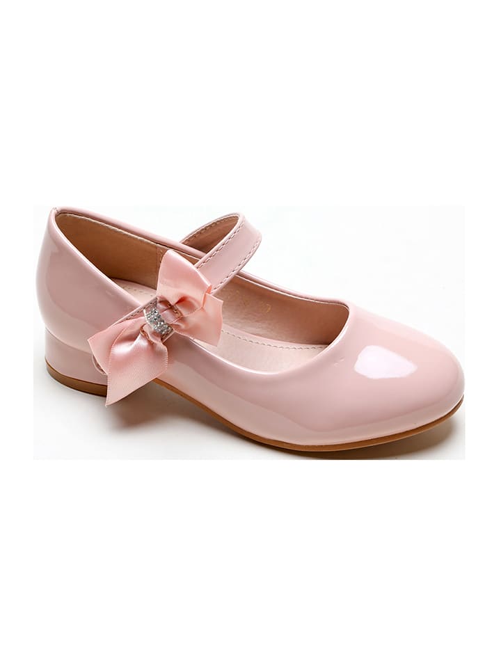 Baleriny w kolorze jasnoróżowym z paskiem