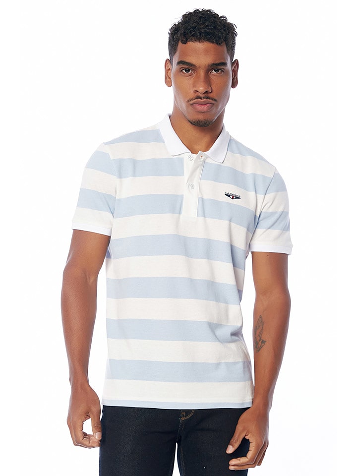 Galvanni Koszulka polo w kolorze błękitnym ze wzorem rozmiar: XL