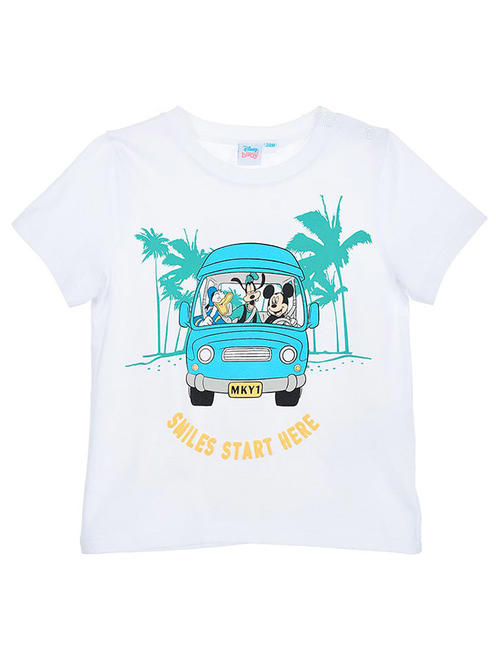 MICKEY Koszulka "Mickey" w kolorze białym ze wzorem rozmiar: 68