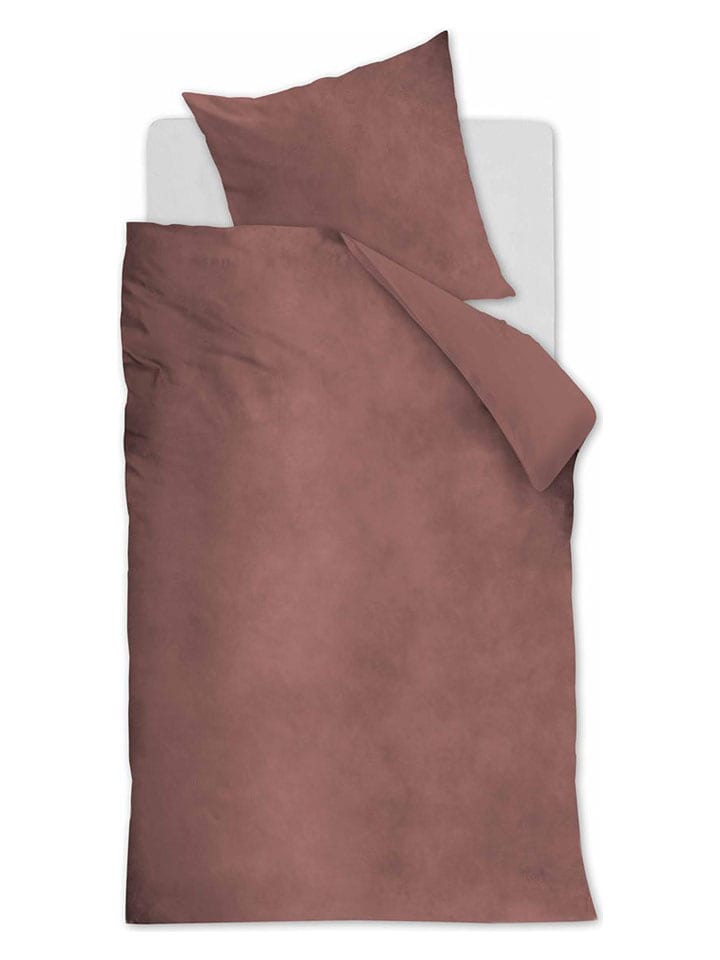 At Home Komplet pościeli aksamitnej "Tender" w kolorze jasnoróżowym rozmiar: 155x220 cm