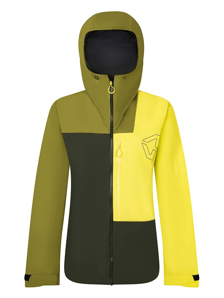 ROCK EXPERIENCE Kurtka narciarska "Alaska" w kolorze zielono-żółtym rozmiar: M