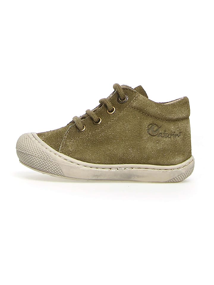 Naturino Skórzane buty "Cocoon" w kolorze khaki do nauki chodzenia rozmiar: 22