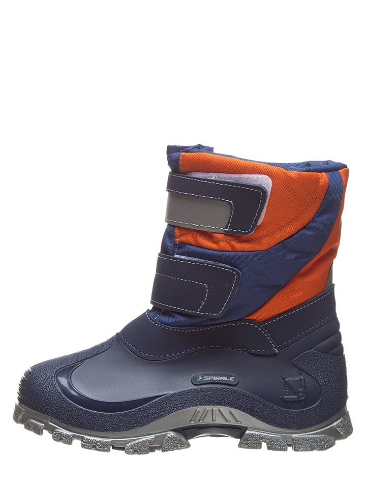 Botki zimowe "Simon" w kolorze niebiesko-pomarańczowym
