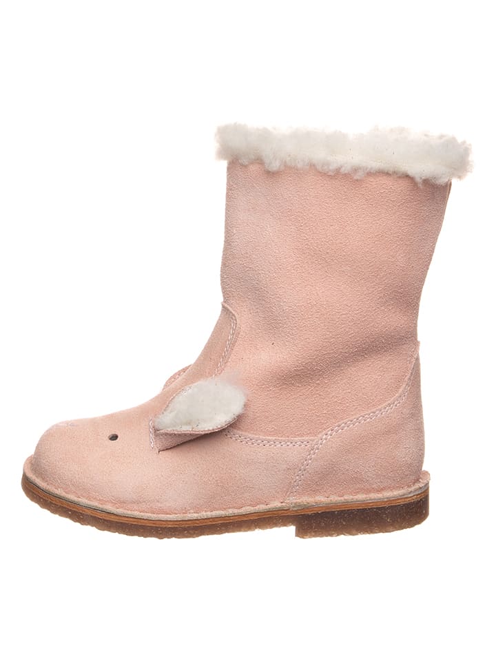 kmins Skórzane botki zimowe w kolorze jasnoróżowym rozmiar: 31